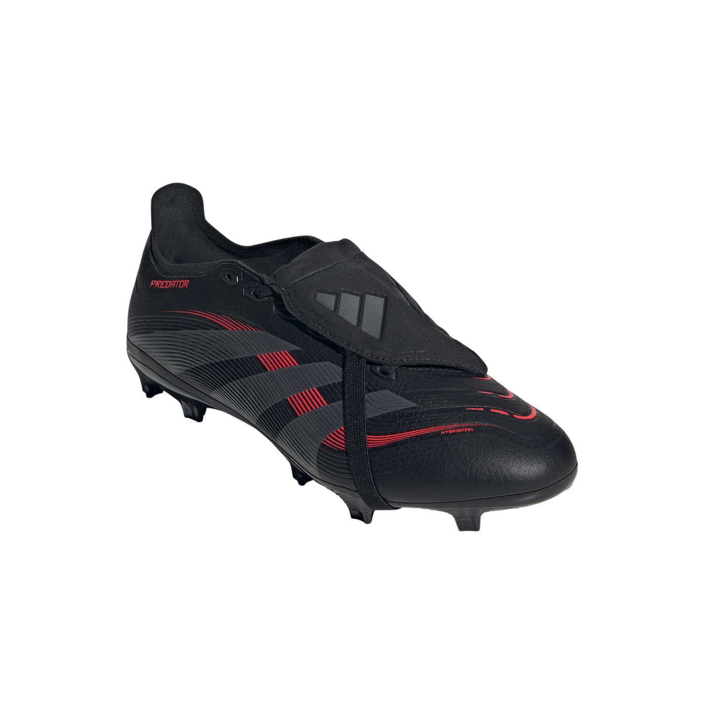 Adidas Predator League FT Fold Tongue FG Firm Ground Soccer Cleat -Core Black/Grey Four/Lucid Red