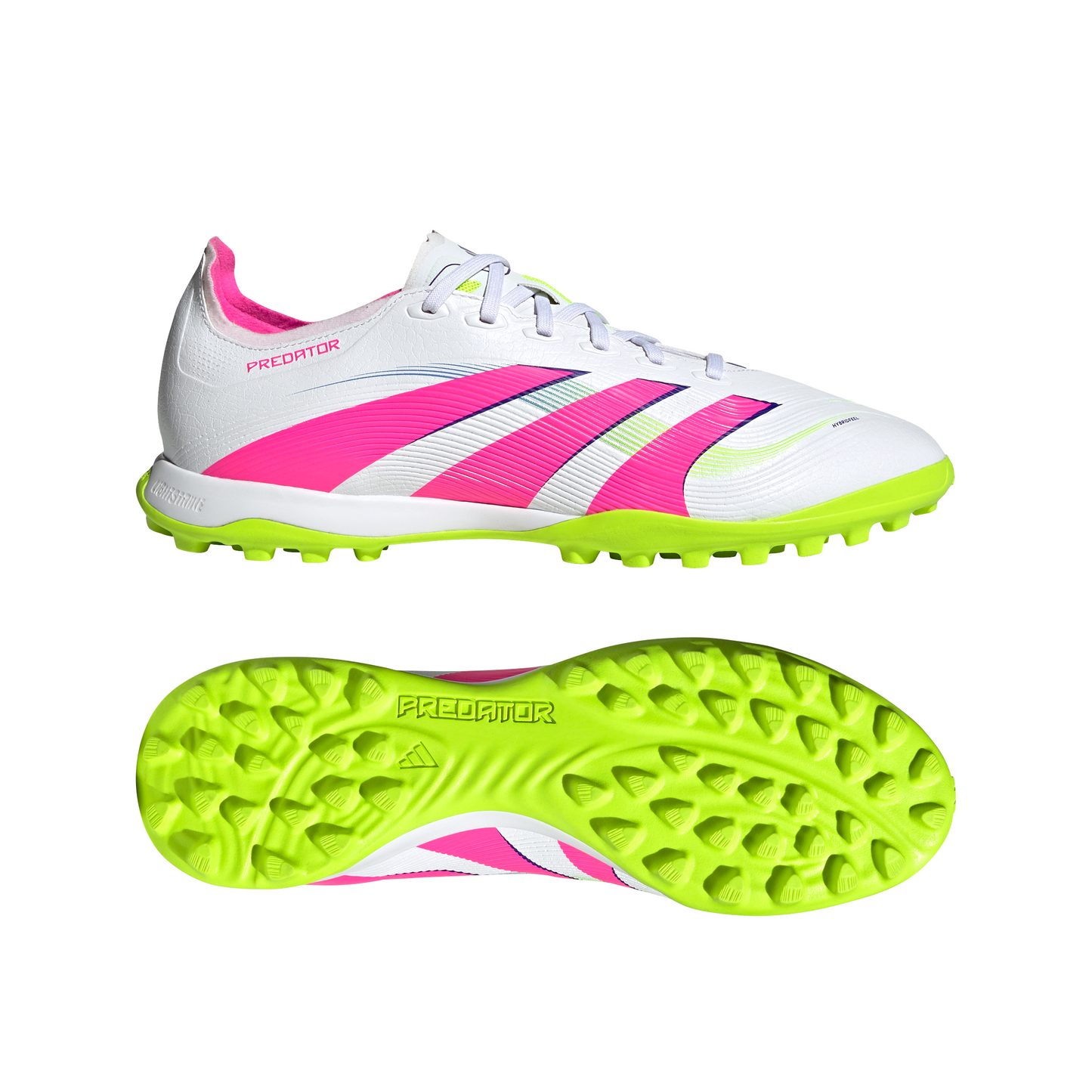 Adidas Predator League TF Turf Soccer Cleat - Cloud White/Lucid Pink/Lucid Lemon