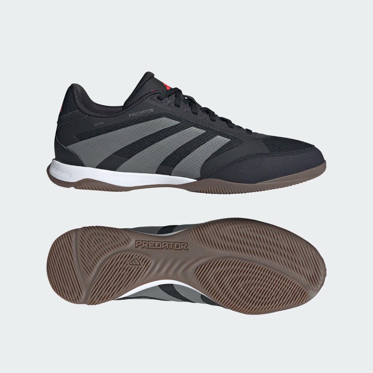 Adidas Predator League IN Indoor Soccer Shoe - Core Black/Grey Four/Lucid Red