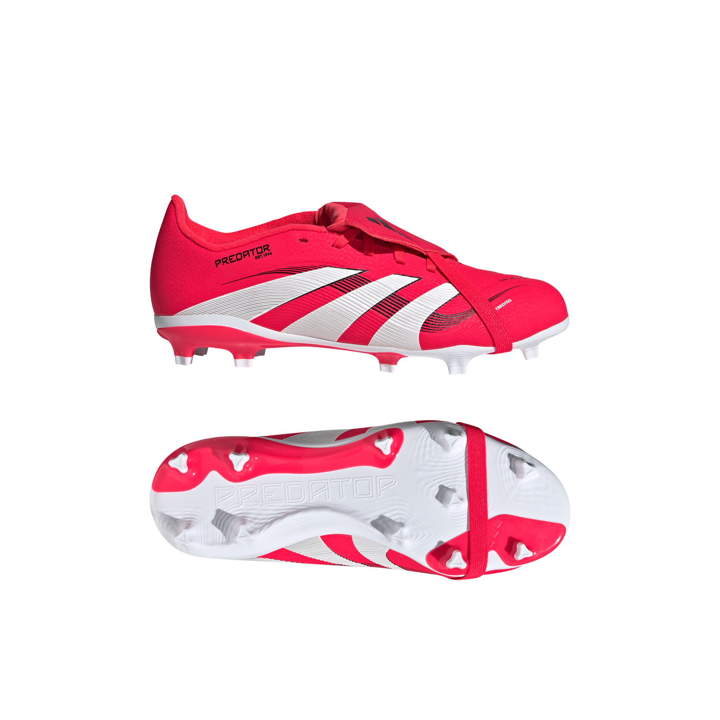 Adidas Junior Predator League FT Fold Tongue FG Firm Ground Soccer Cleat -Lucid Red/Cloud White /Core Black