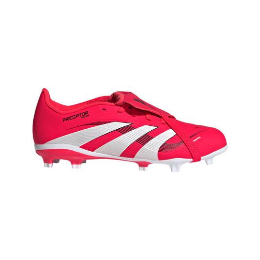 Adidas Junior Predator League FT Fold Tongue FG Firm Ground Soccer Cleat -Lucid Red/Cloud White /Core Black