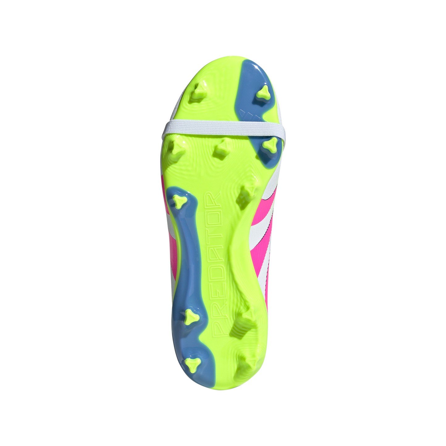 Adidas Junior Predator League Fold-Over Tongue FG Firm Ground Soccer Cleat - White/Lucid Pink/Lucid Lemon