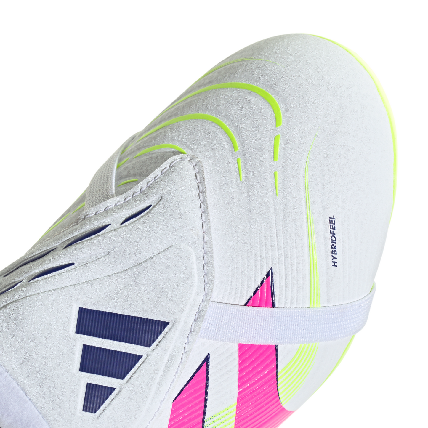 Adidas Junior Predator League Fold-Over Tongue FG Firm Ground Soccer Cleat - White/Lucid Pink/Lucid Lemon