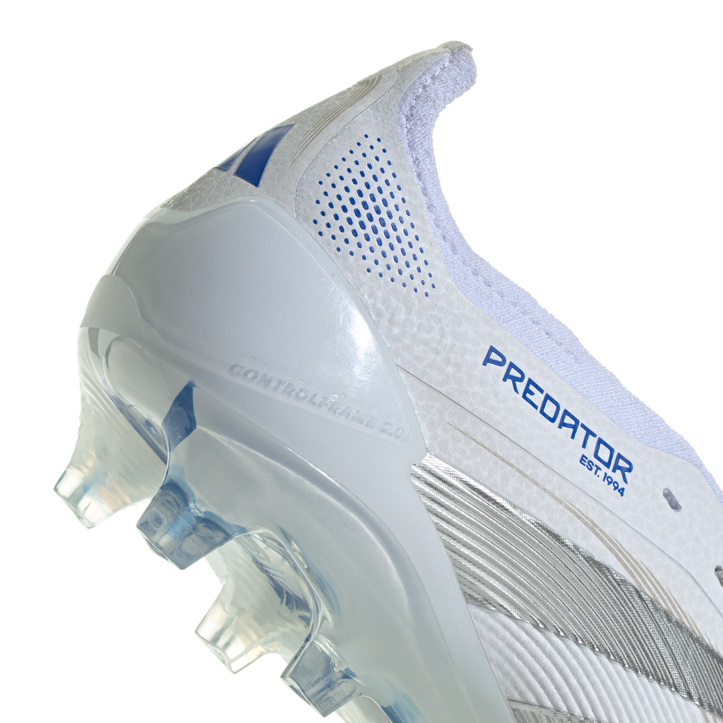 Adidas Predator Elite FT Fold Tongue FG Firm Ground Soccer Cleat - Cloud White/Silver Metallic/Bright Royal