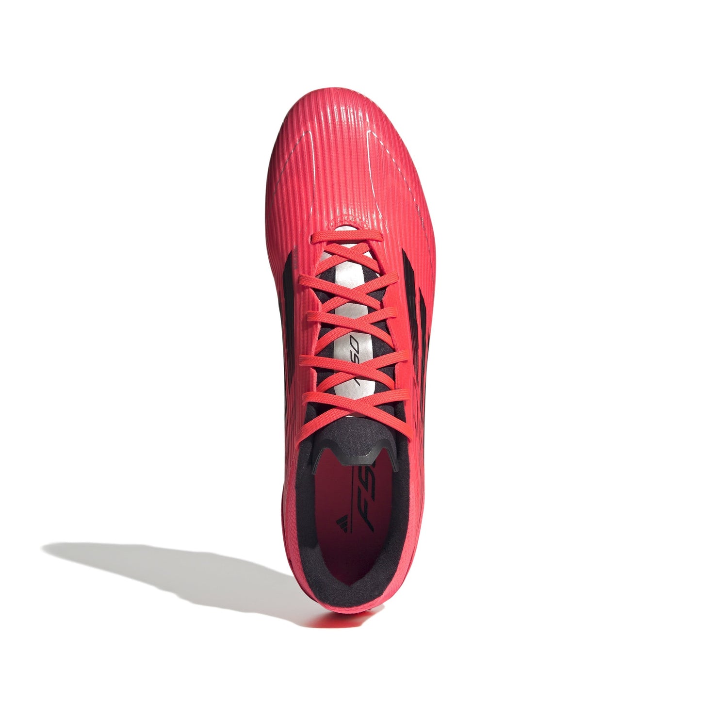 Adidas Junior F50 League FG Firm Ground Soccer Cleat - Turbo/Aurora Black/Platinum Metallic