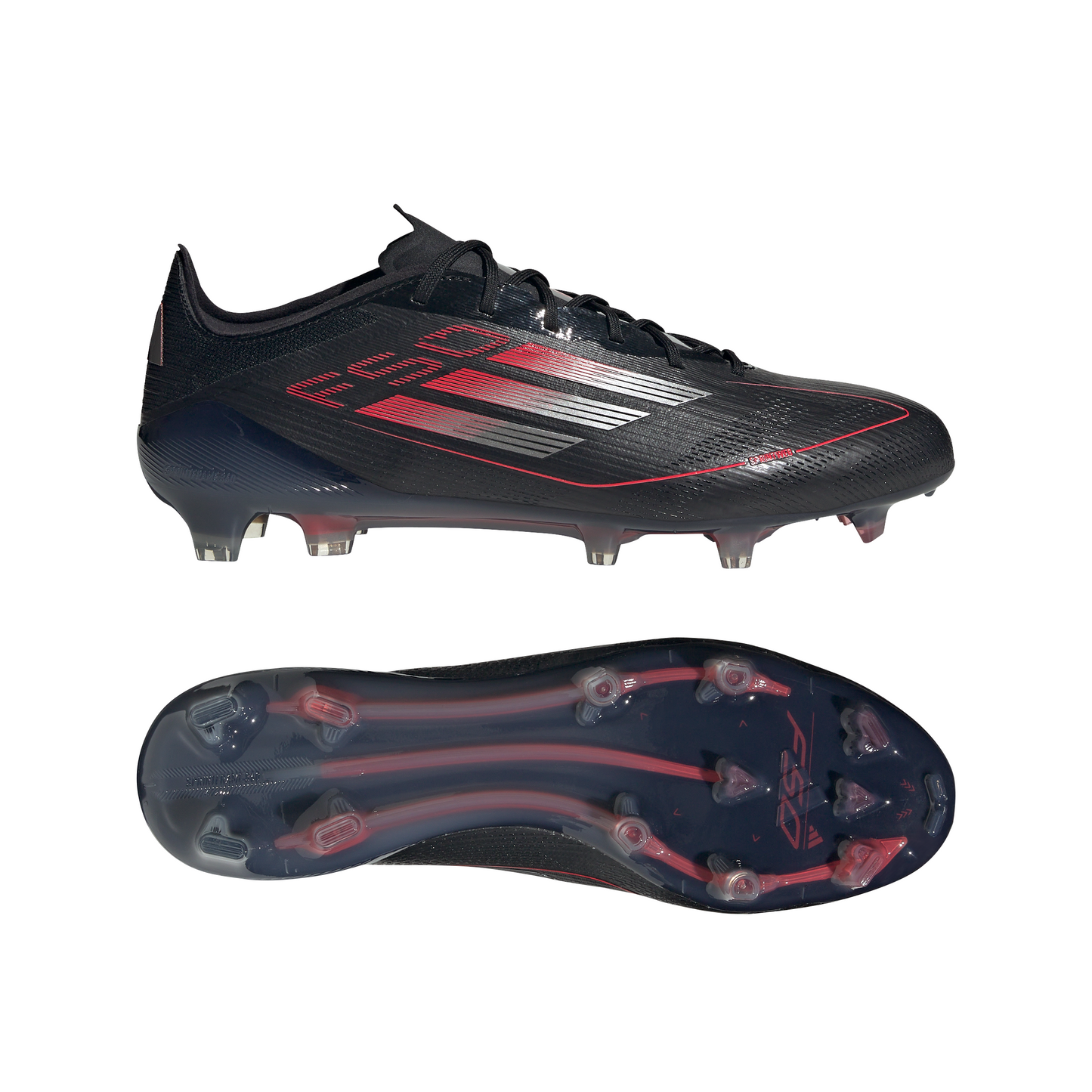 Adidas F50 Elite FG Firm Ground Soccer Cleat - Core Black/Iron Metallic/Lucid Red