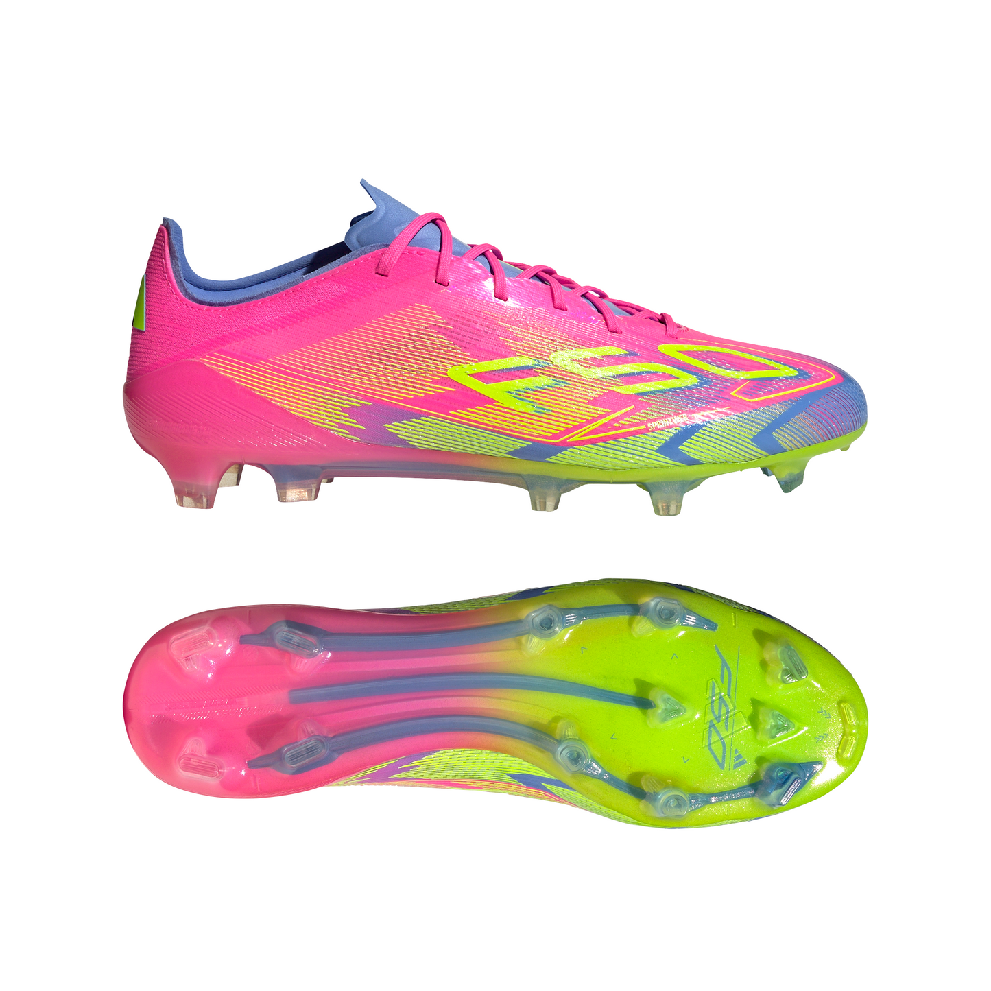 Adidas F50 Elite FG Firm Ground Soccer Cleat - Lucid Pink/Lucid Lemon/Blue Fusion