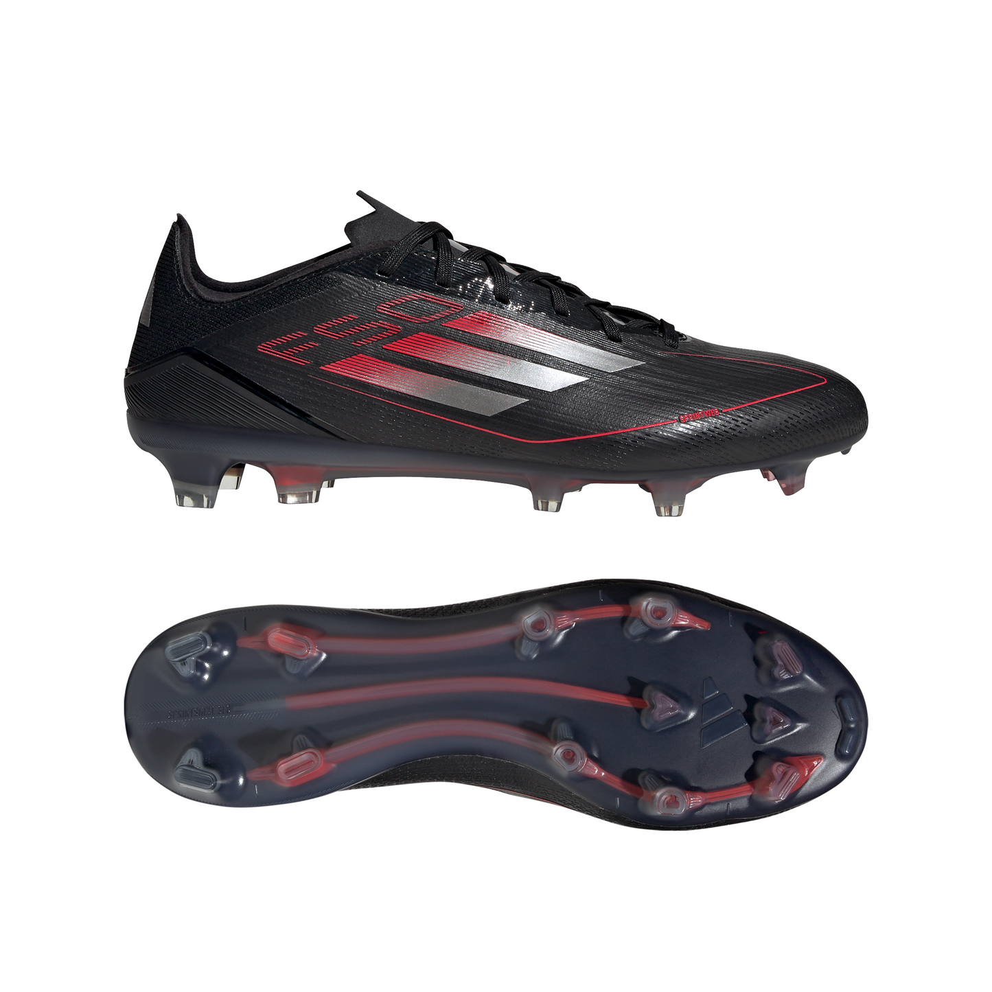 Adidas F50 Pro FG Firm Ground Soccer Cleat - Core Black/Iron Metallic/Lucid Red