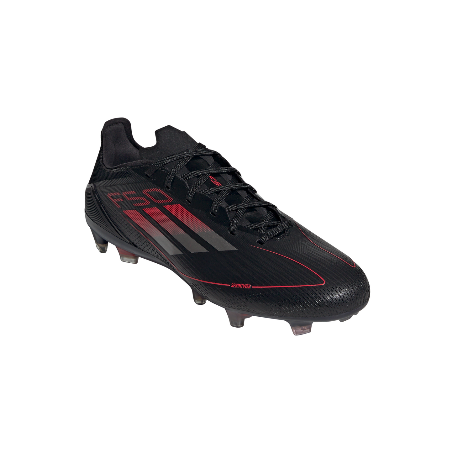 Adidas F50 Pro FG Firm Ground Soccer Cleat - Core Black/Iron Metallic/Lucid Red