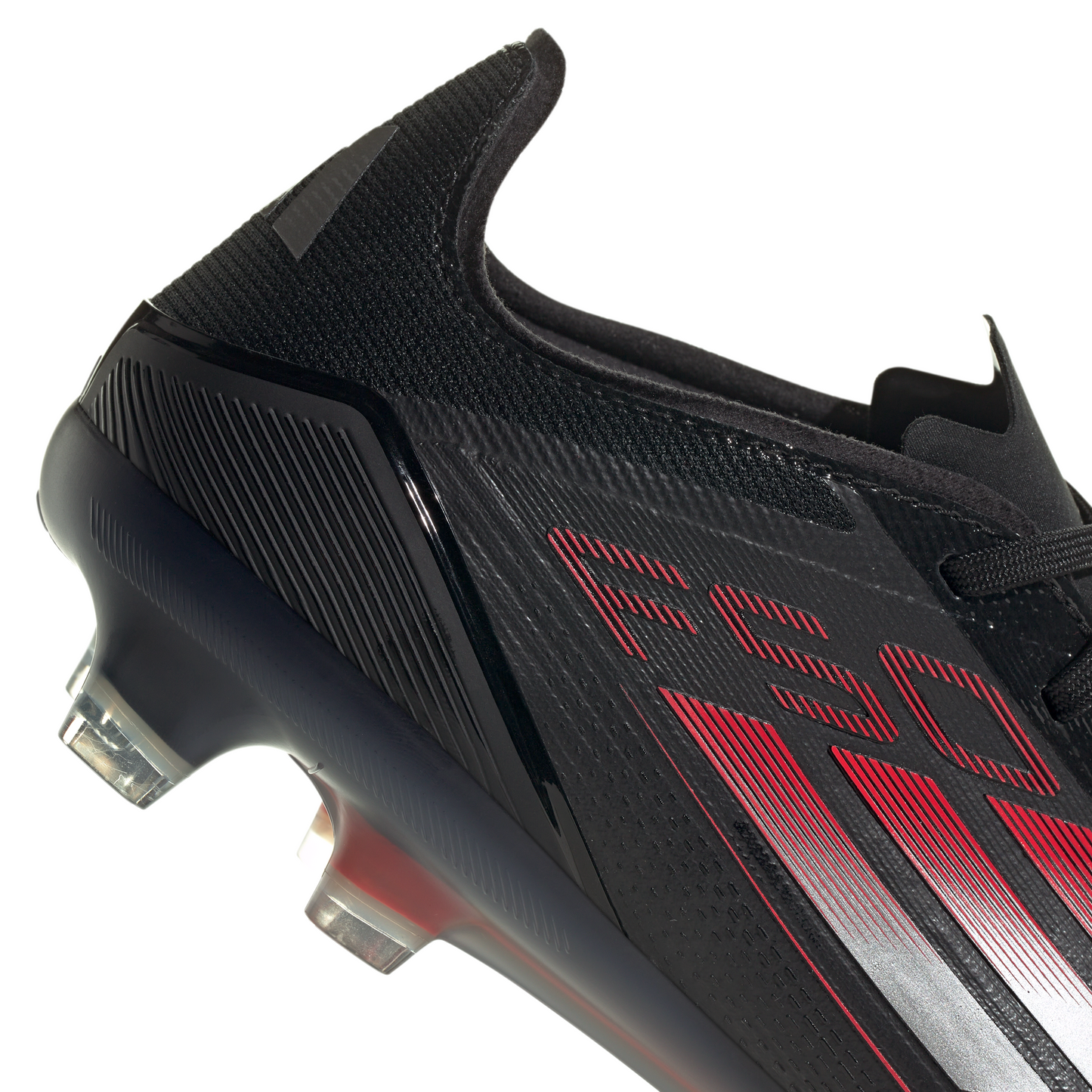 Adidas F50 Pro FG Firm Ground Soccer Cleat - Core Black/Iron Metallic/Lucid Red