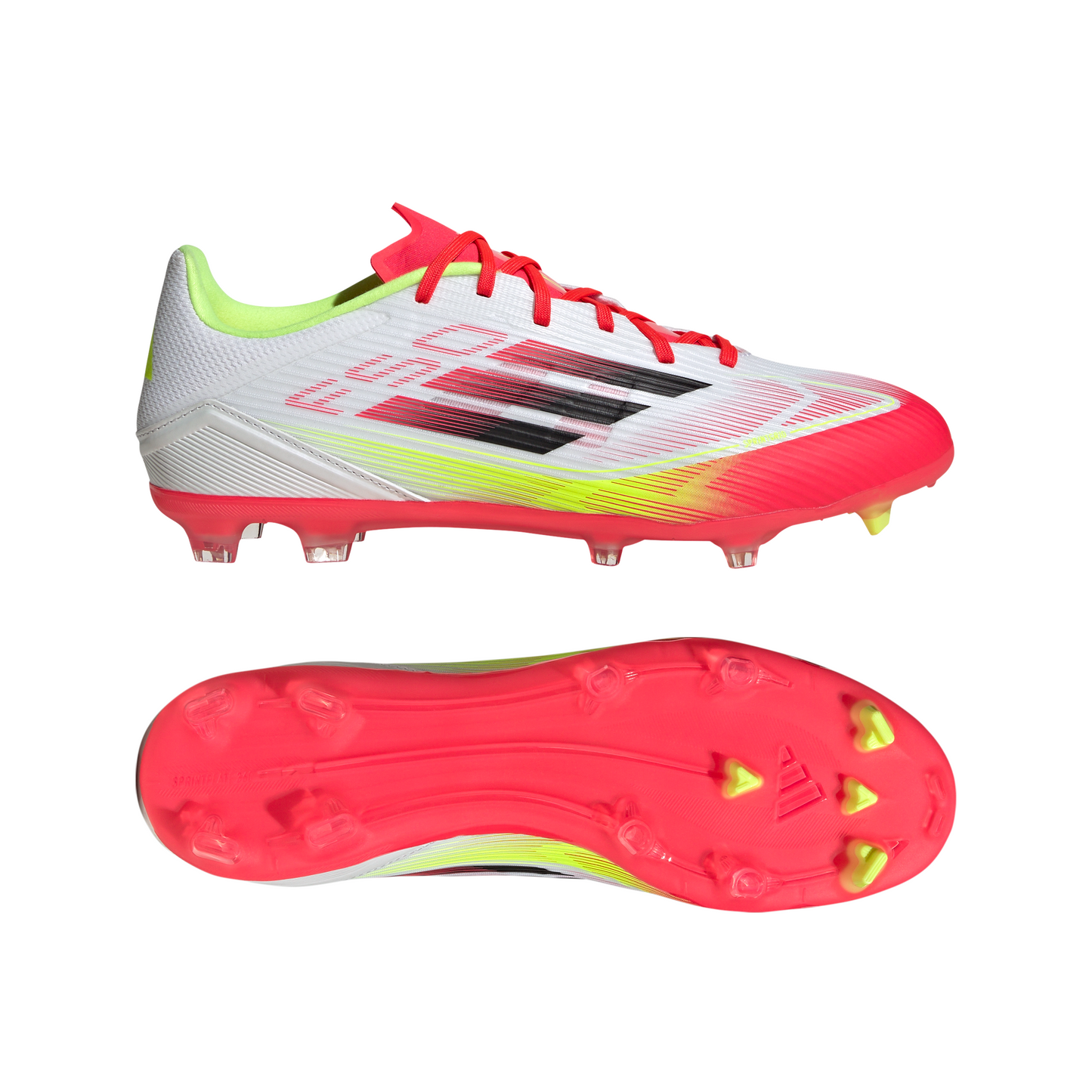 Adidas F50 League FG Firm Ground Soccer Cleat - Cloud White/Core Black/Solar Yellow