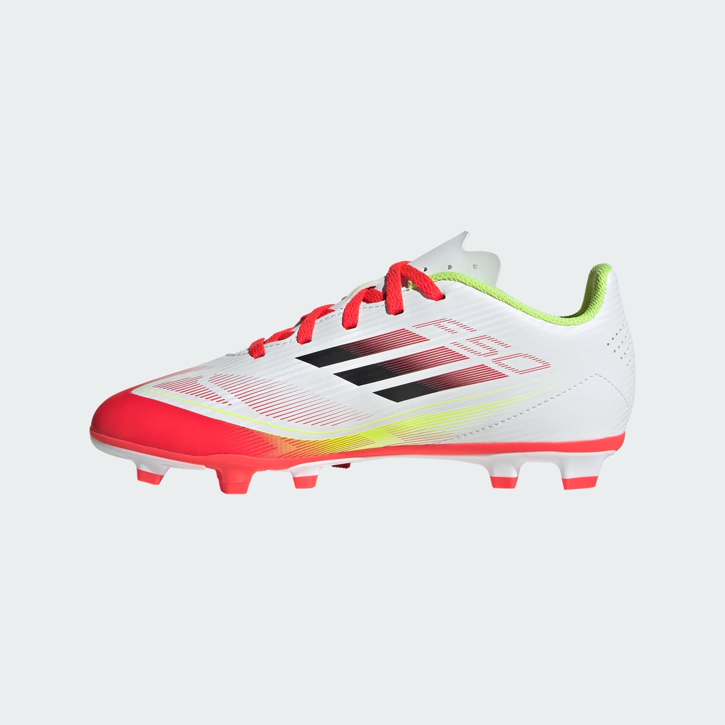 Adidas Junior F50 Club FG/MG Firm Ground Soccer Cleat - White/Core Black/Solar Yellow