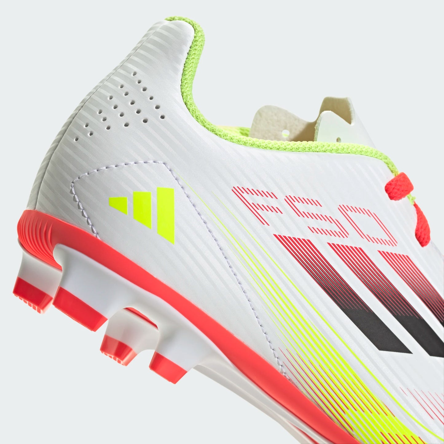 Adidas Junior F50 Club FG/MG Firm Ground Soccer Cleat - White/Core Black/Solar Yellow