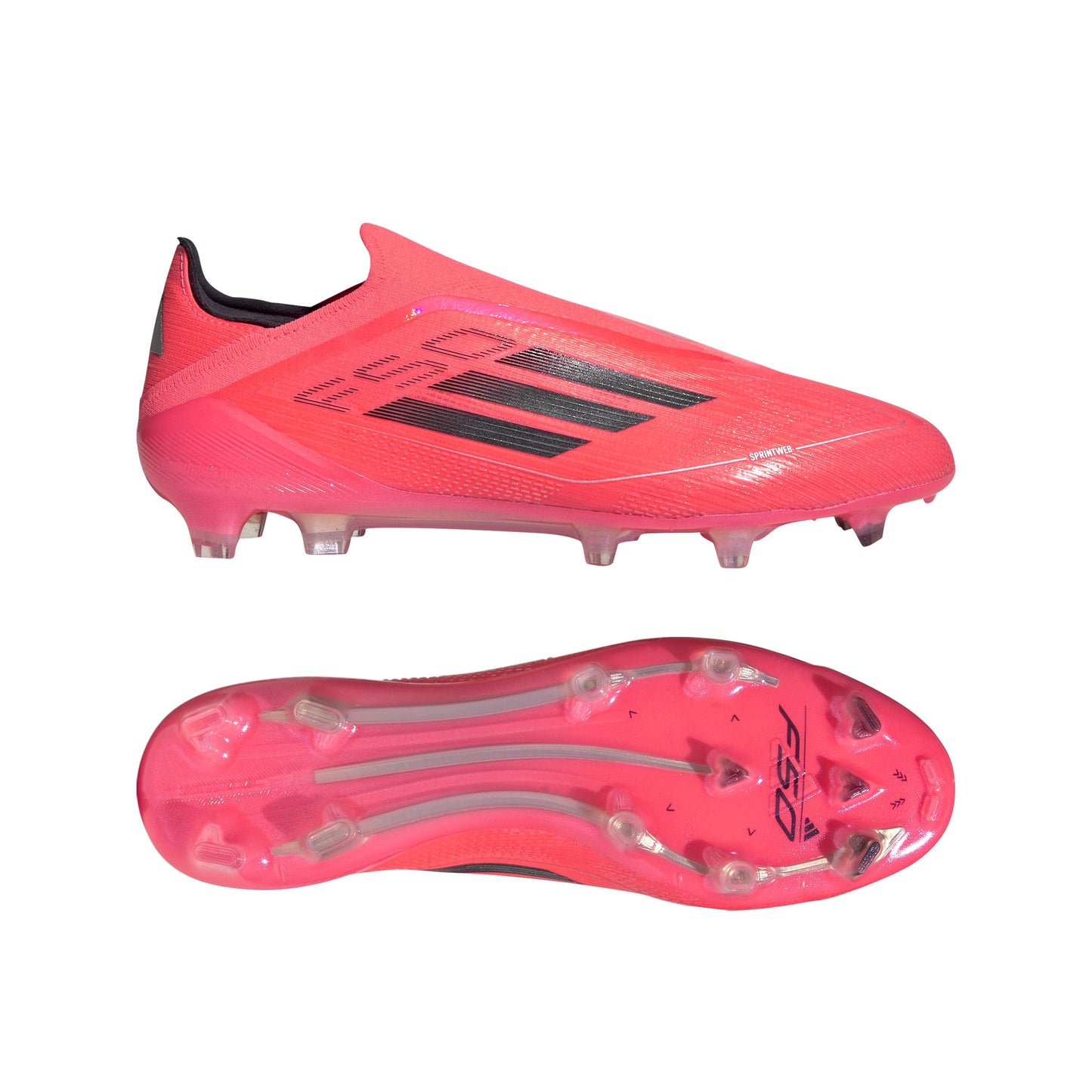 Adidas F50 Elite Laceless FG Firm Ground Soccer Cleat - Turbo/Aurora Black/Platinum Metallic