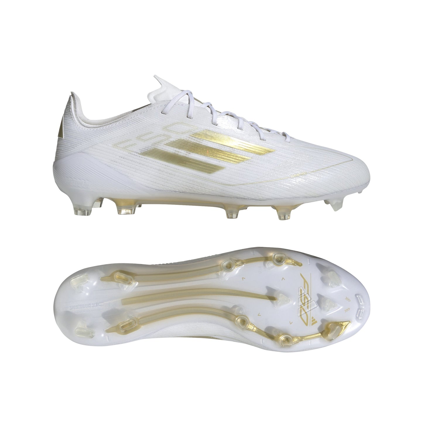 Adidas F50 Elite FG Firm Ground Soccer Cleat - Cloud White/Gold Metallic/Cloud White