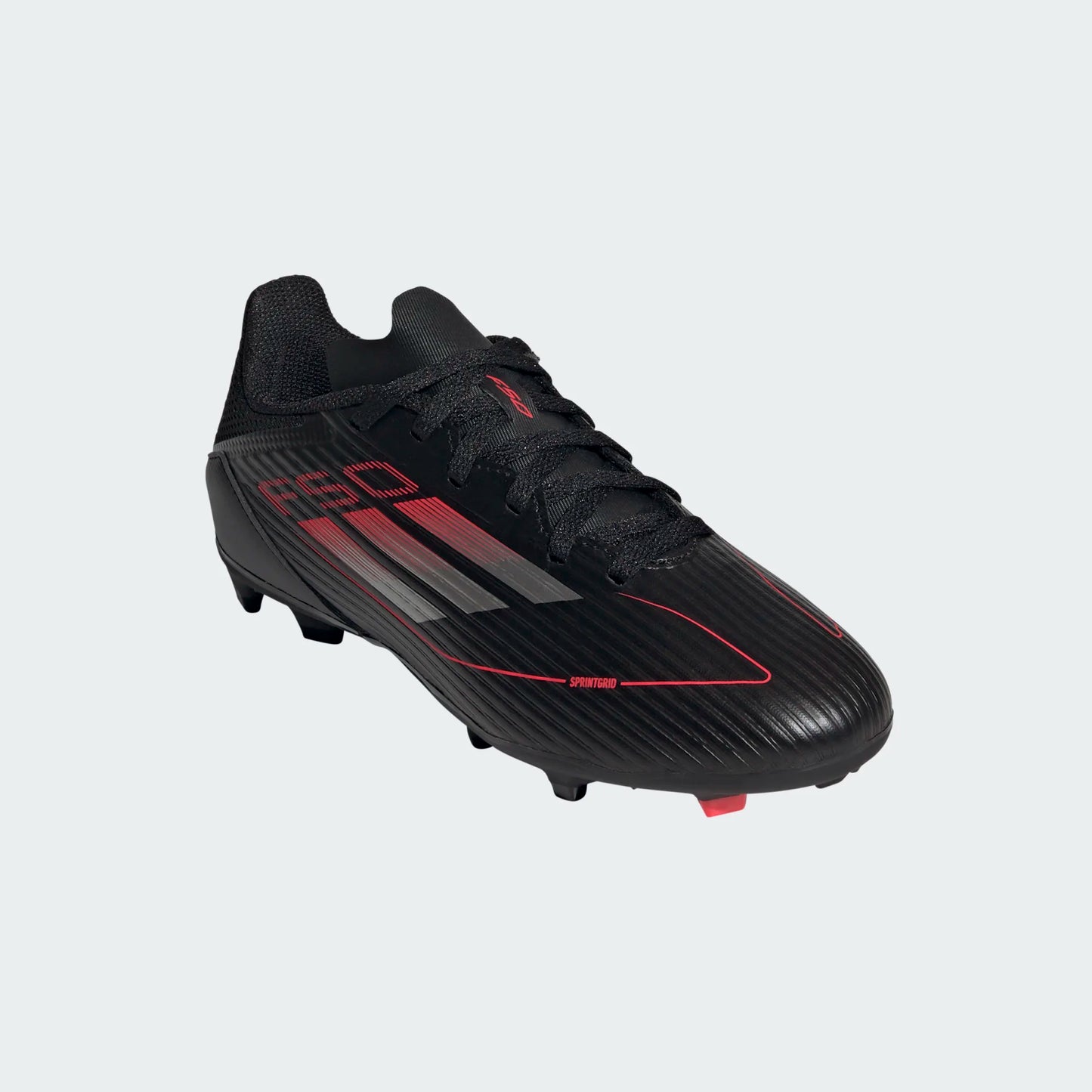 Adidas Junior F50 League FG/MG Firm Ground Soccer Cleat - Core Black/Carbon Grey/Lucid Red