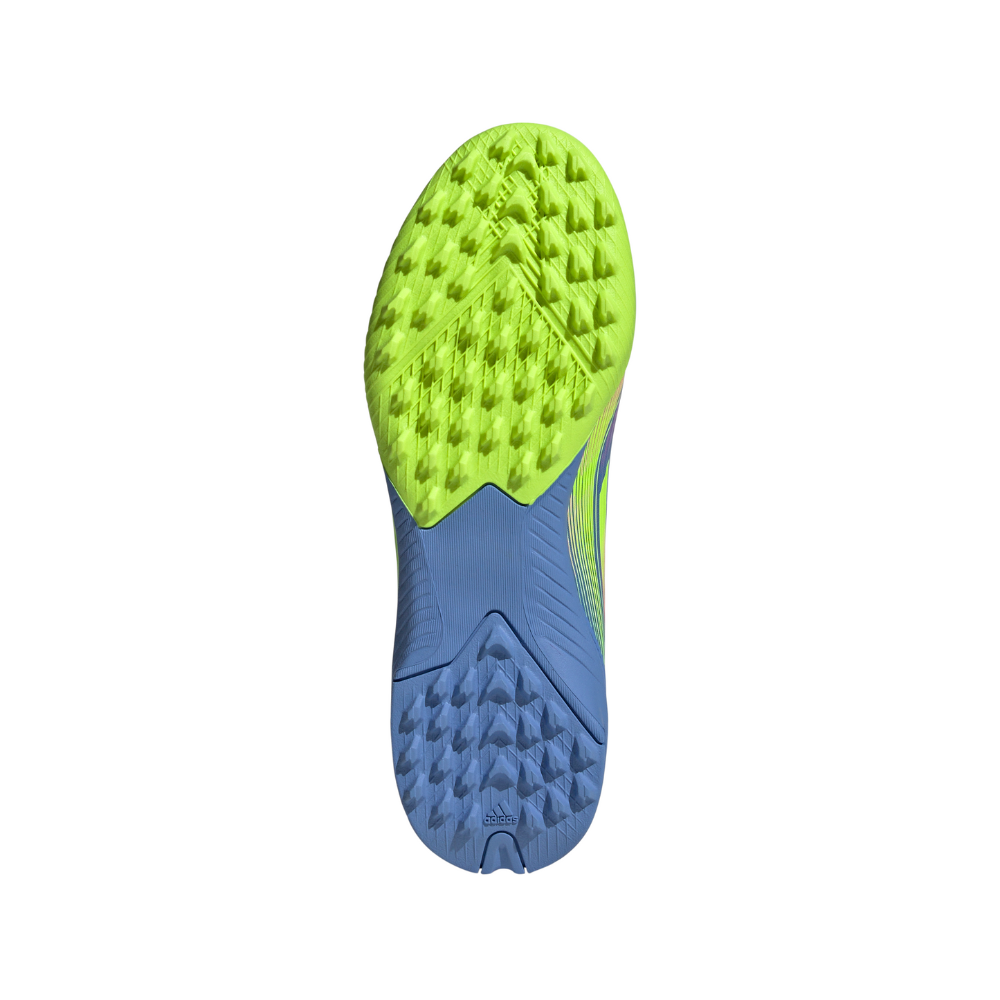 Adidas F50 League Junior TF Turf Soccer Cleat - Blue Fusion/Lucid Lemon/Lucid Pink
