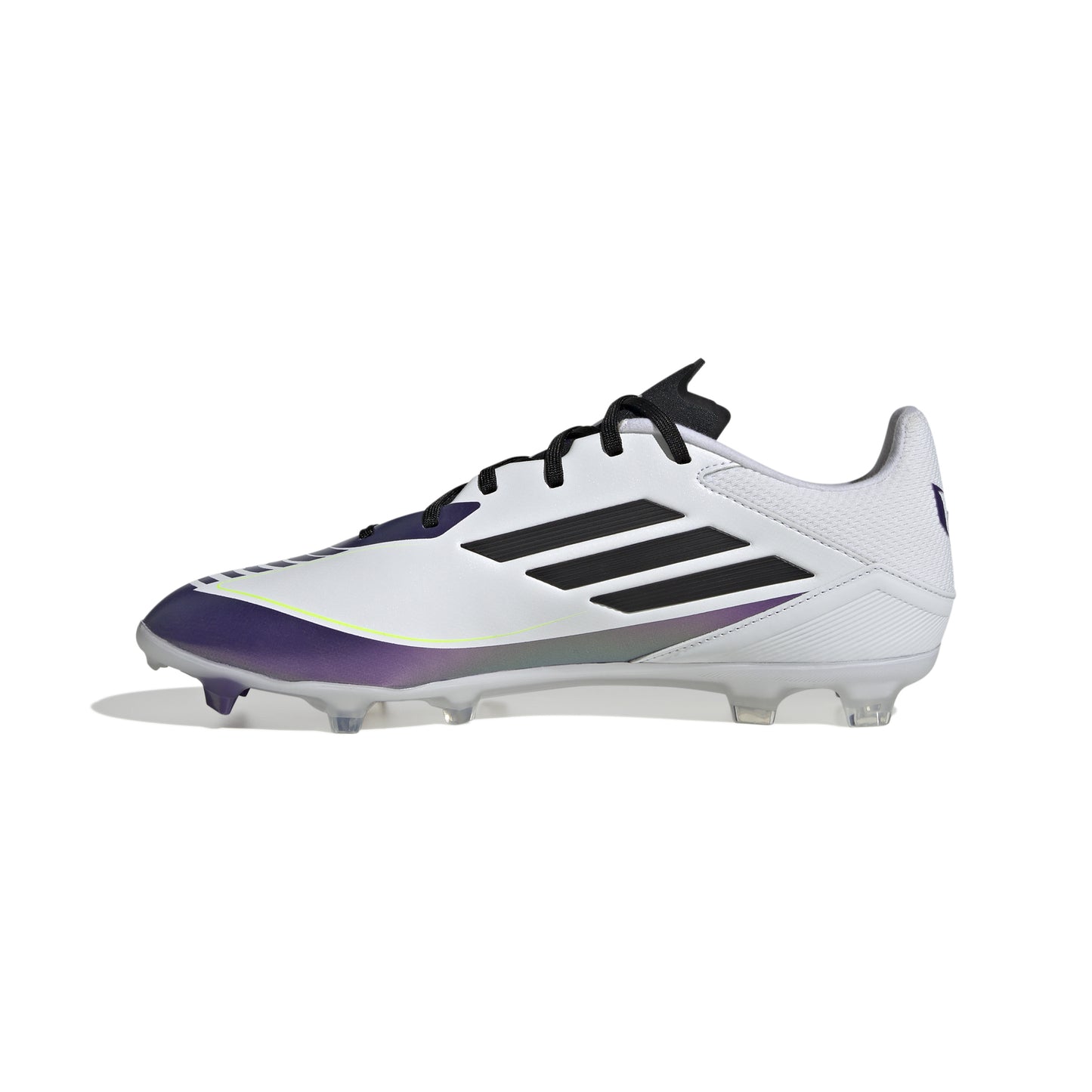 Adidas Messi F50 League FG Firm Ground Soccer Cleat -  White/Core Black/Unity Purple