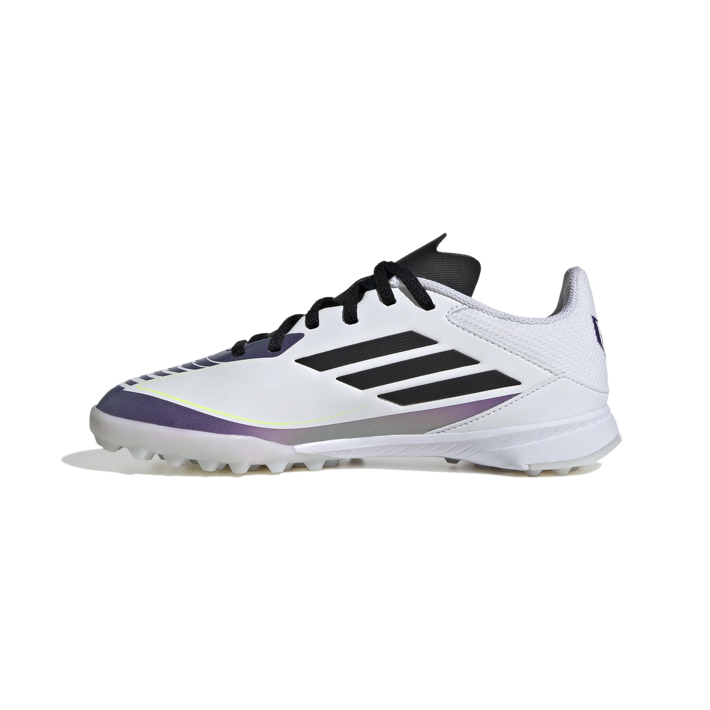 Adidas Junior Messi F50 League TF Turf Soccer Cleat - White/Core Black/Unity Purple