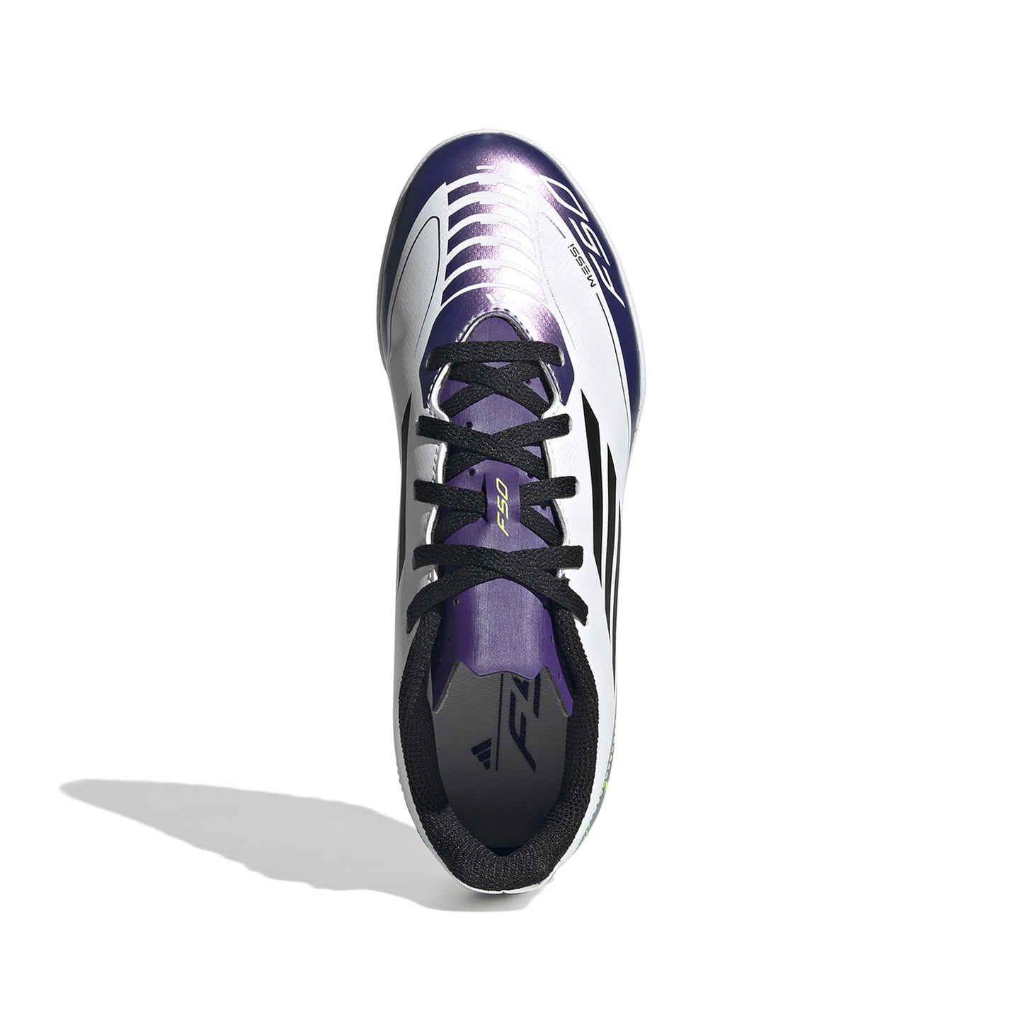 Adidas Messi F50 Club TF Turf Soccer Cleat - White/Core Black/Unity Purple