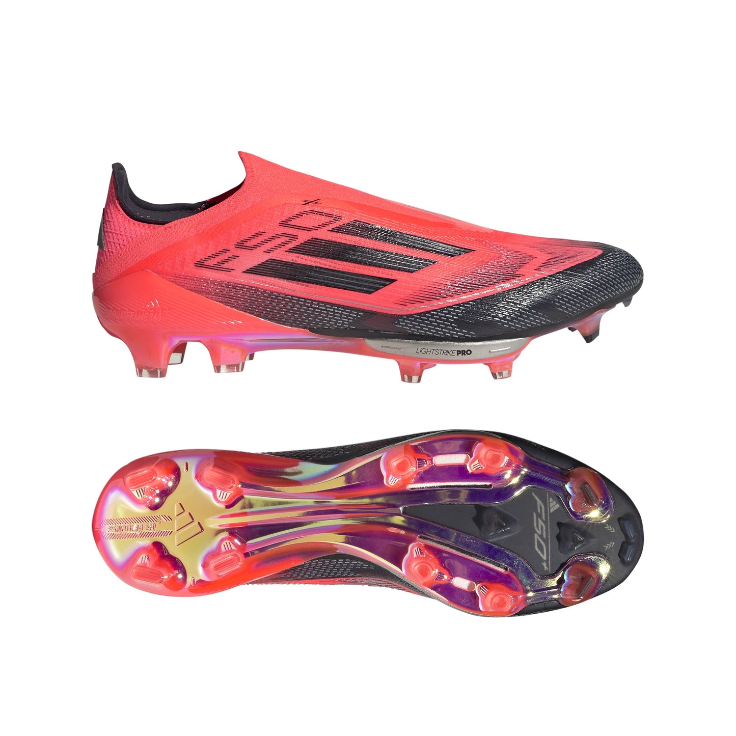 Adidas F50+ FG Firm Ground Soccer Cleat - Turbo/Aurora Black/Platinum Metallic