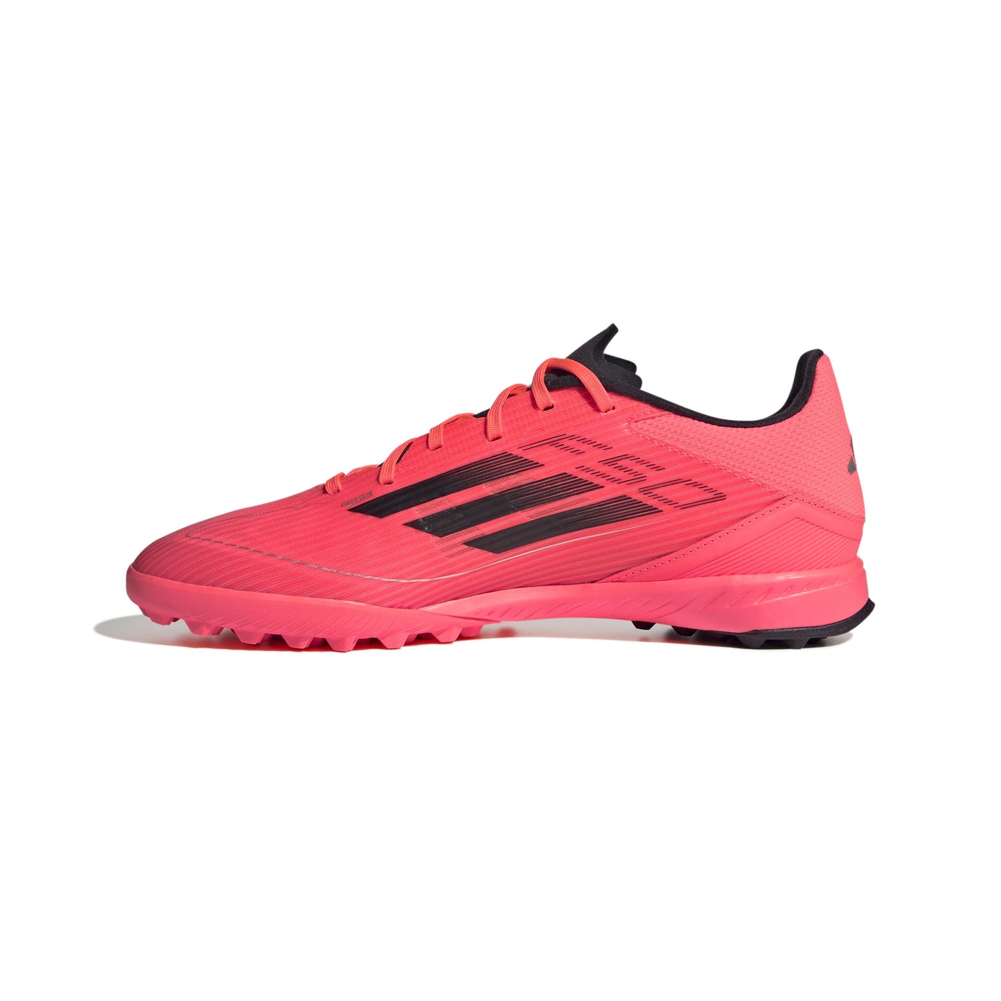 Adidas F50 League TF Turf Soccer Cleat - Turbo/Aurora Black/Platinum Metallic