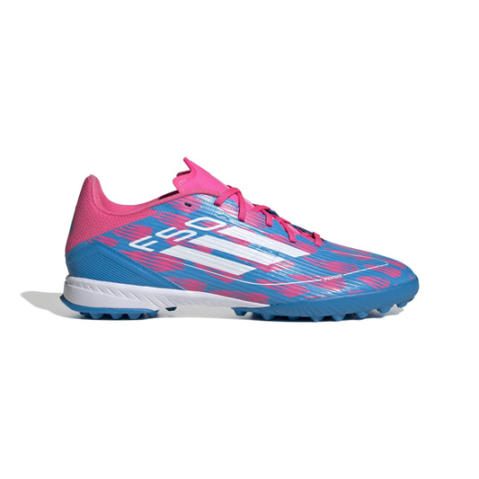 Adidas F50 League TF Turf Soccer Cleat - Solar Blue/White/Solar Pink