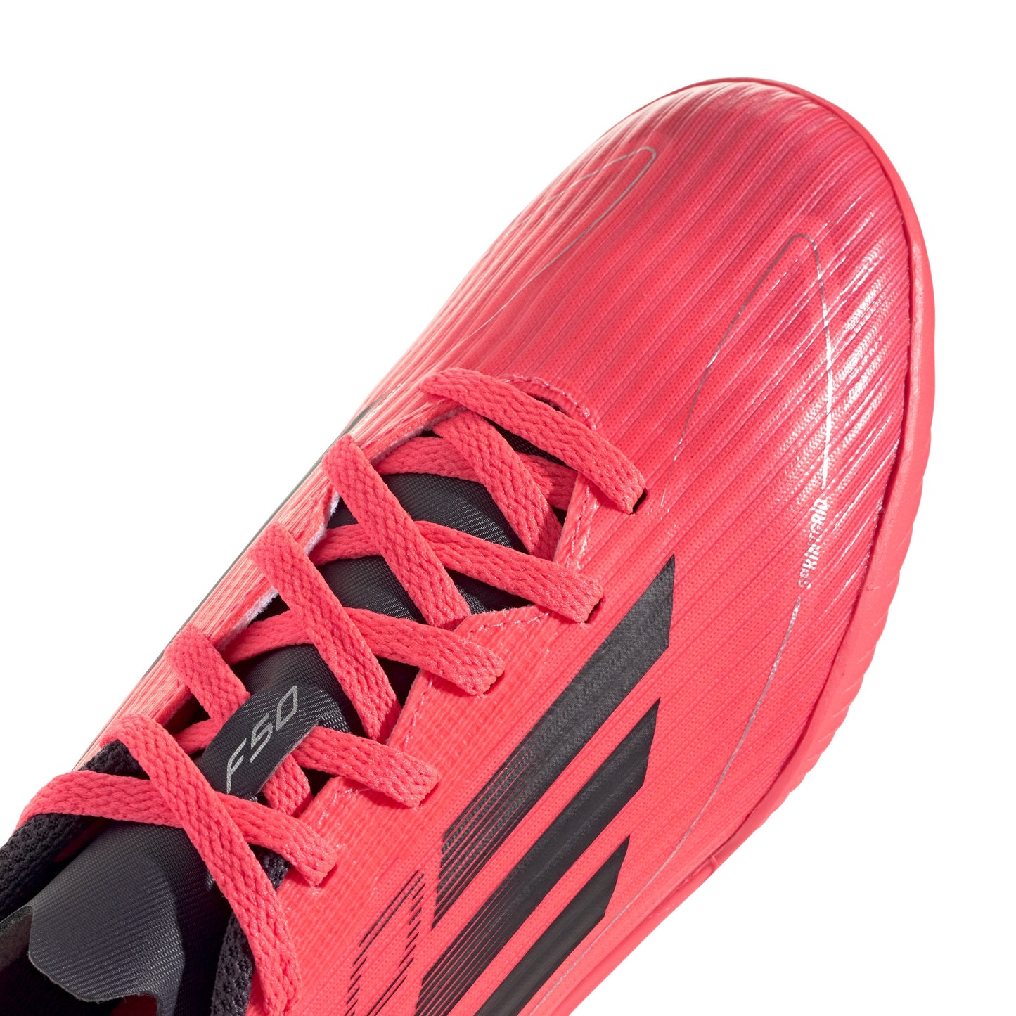 Adidas Junior F50 League TF Turf Soccer Cleat - Turbo/Aurora Black/Platinum Metallic