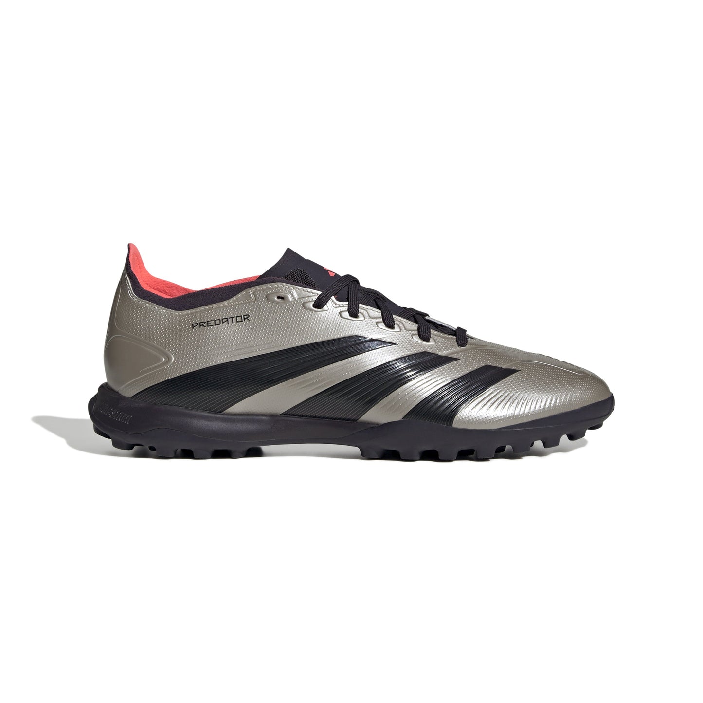 Adidas Predator League Low TF Turf Soccer Cleat - Platin Metallic/Aurora Black/Turbo