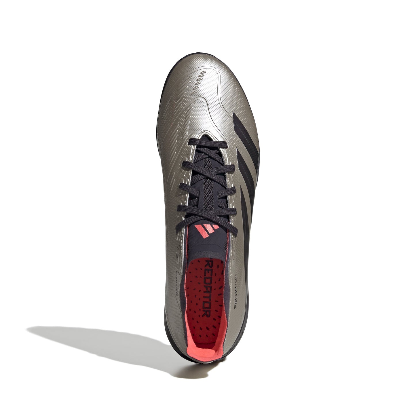 Adidas Predator League Low TF Turf Soccer Cleat - Platin Metallic/Aurora Black/Turbo