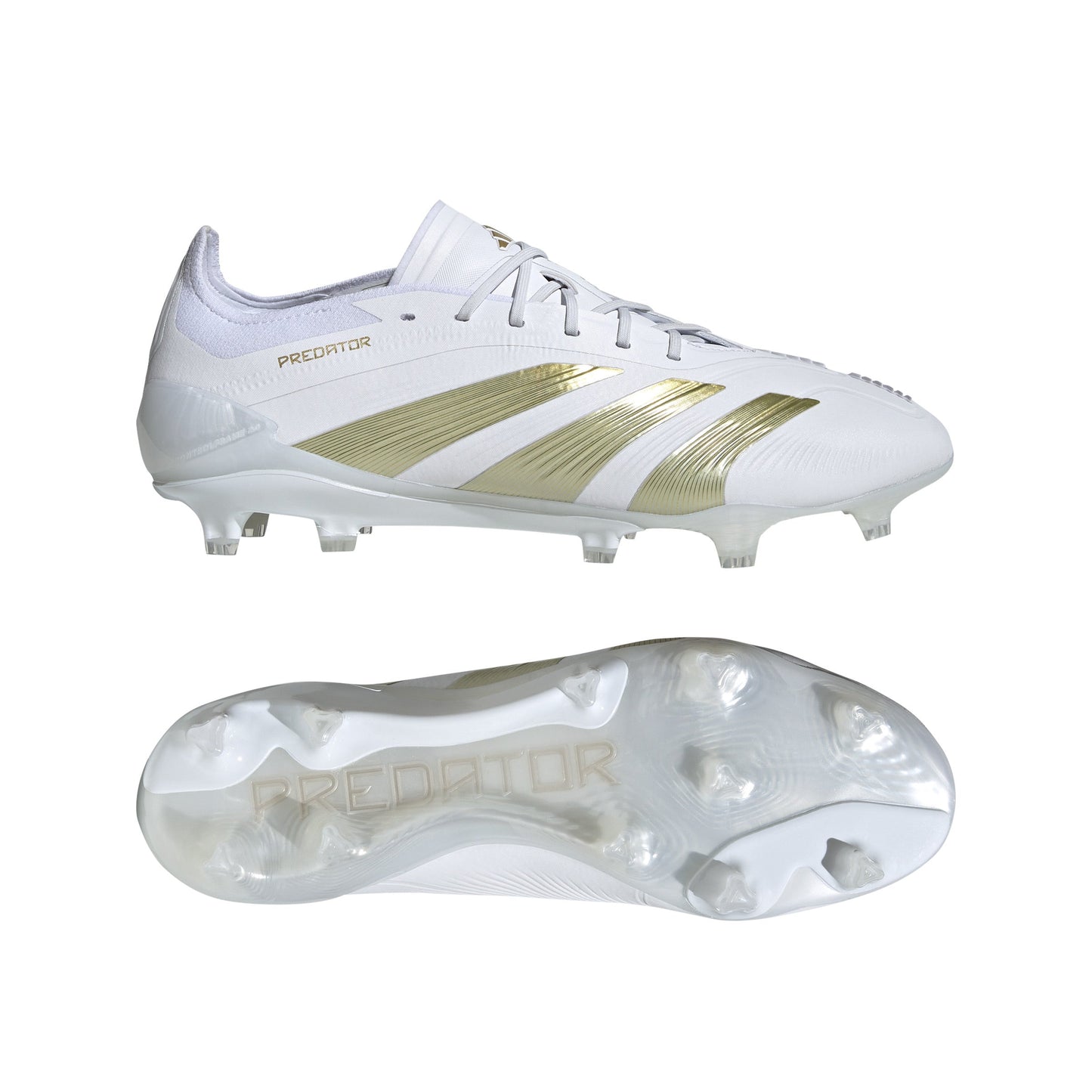 Adidas Predator Elite FG Firm Ground Soccer Cleat - Cloud White/Gold Metallic/Cloud White