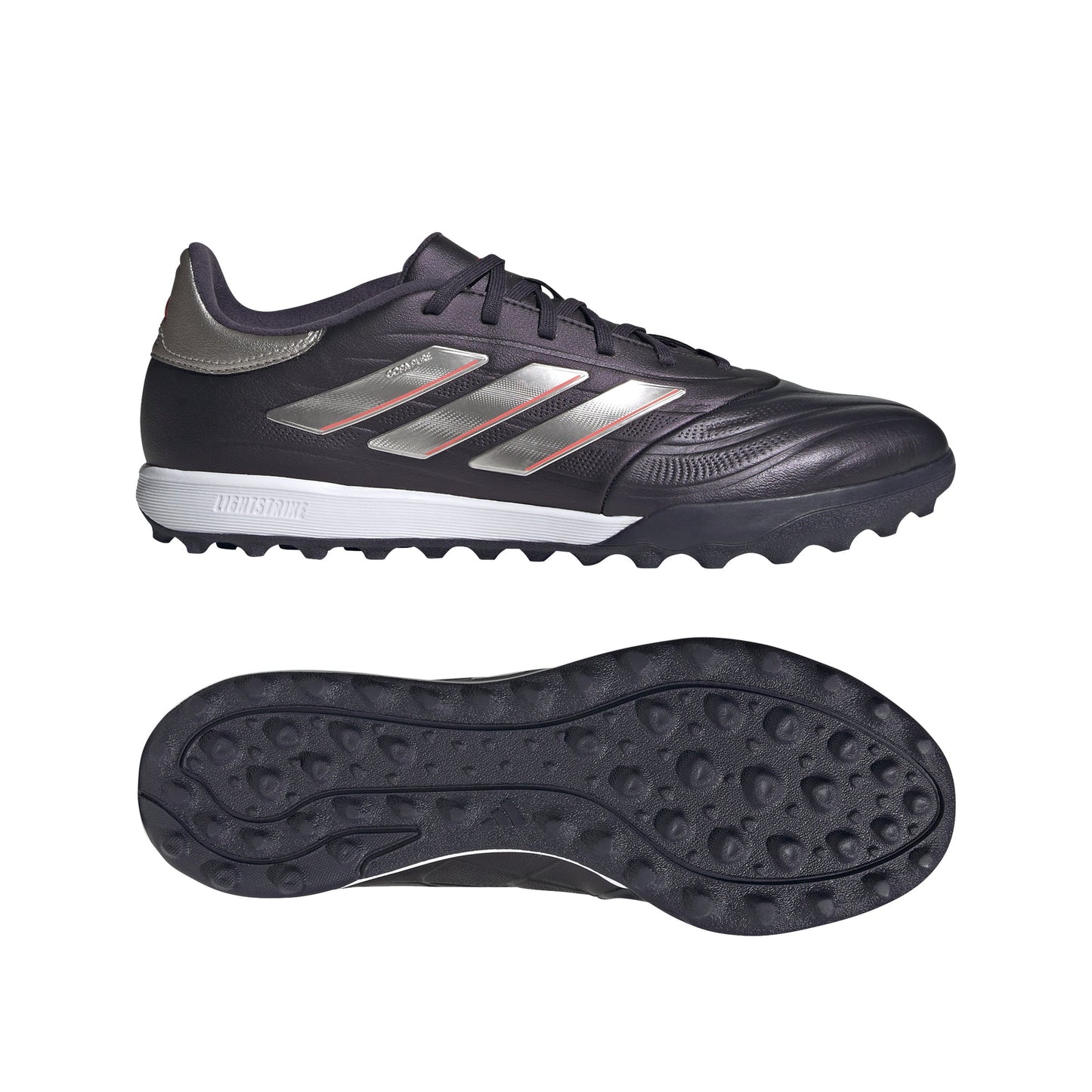 Adidas Copa Pure 2 League TF Turf Soccer Cleat - Aurora Black/Platin Metallic/Turbo