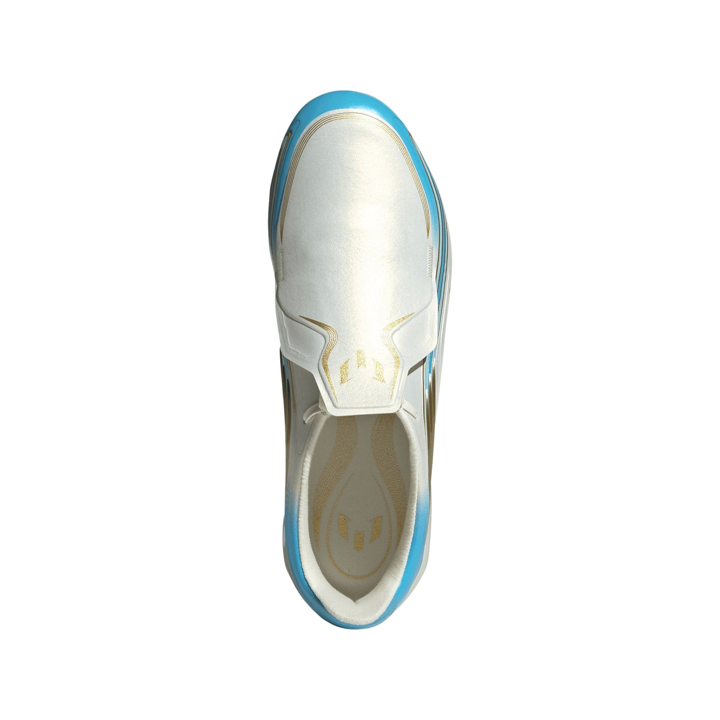 Adidas F50 Elite Messi Junior FG Firm Ground Soccer Cleats - Ivory/Semi Blue Burst/Icey Blue