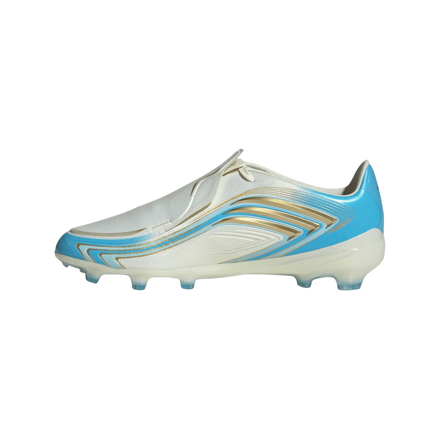Adidas F50 Elite Messi Junior FG Firm Ground Soccer Cleats - Ivory/Semi Blue Burst/Icey Blue