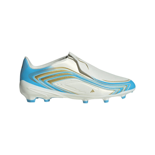 Adidas F50 Messi League Junior FG Firm Ground Soccer Cleats - Ivory/Semi Blue Burst/Icey Blue