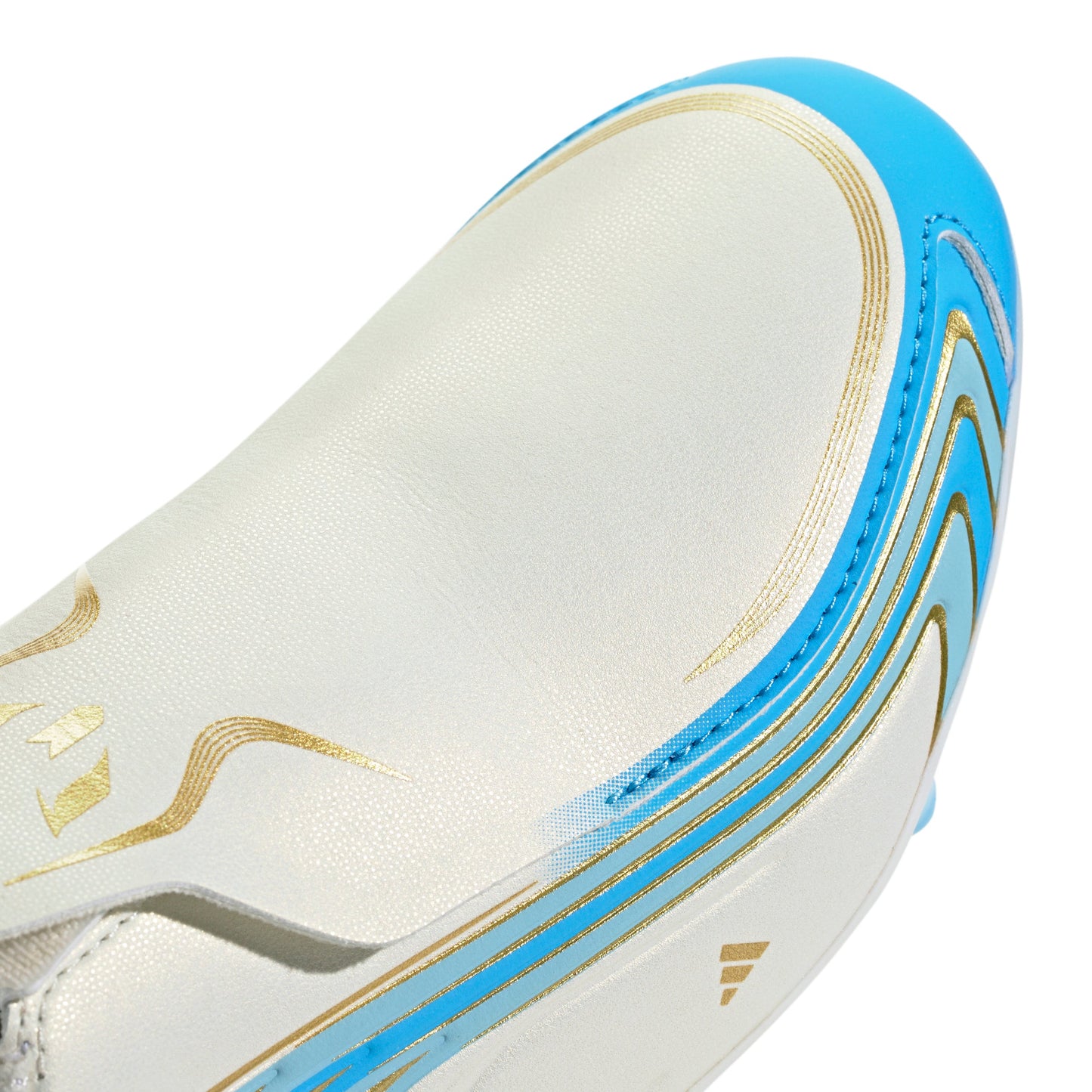 Adidas F50 Messi League Junior FG Firm Ground Soccer Cleats - Ivory/Semi Blue Burst/Icey Blue