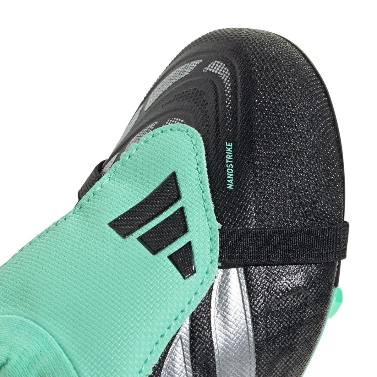 adidas Predator League FoldTongue  FT FG Junior Firm Ground Soccer Cleats - Core Black / Silver Metallic / Pulse Mint