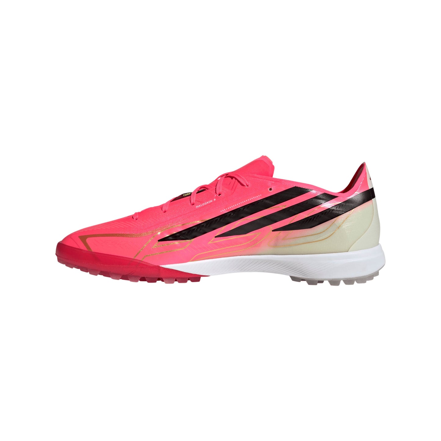 adidas F50 Hyperfast Pro TF Turf Soccer Cleat - Solar Turbo/Core Black/Gold Metallic