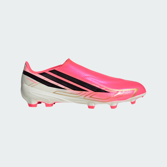 Adidas F50 Hyperfast League Laceless FG Firm Ground Soccer Cleats - Solar Turbo/Core Black/Gold Metallic