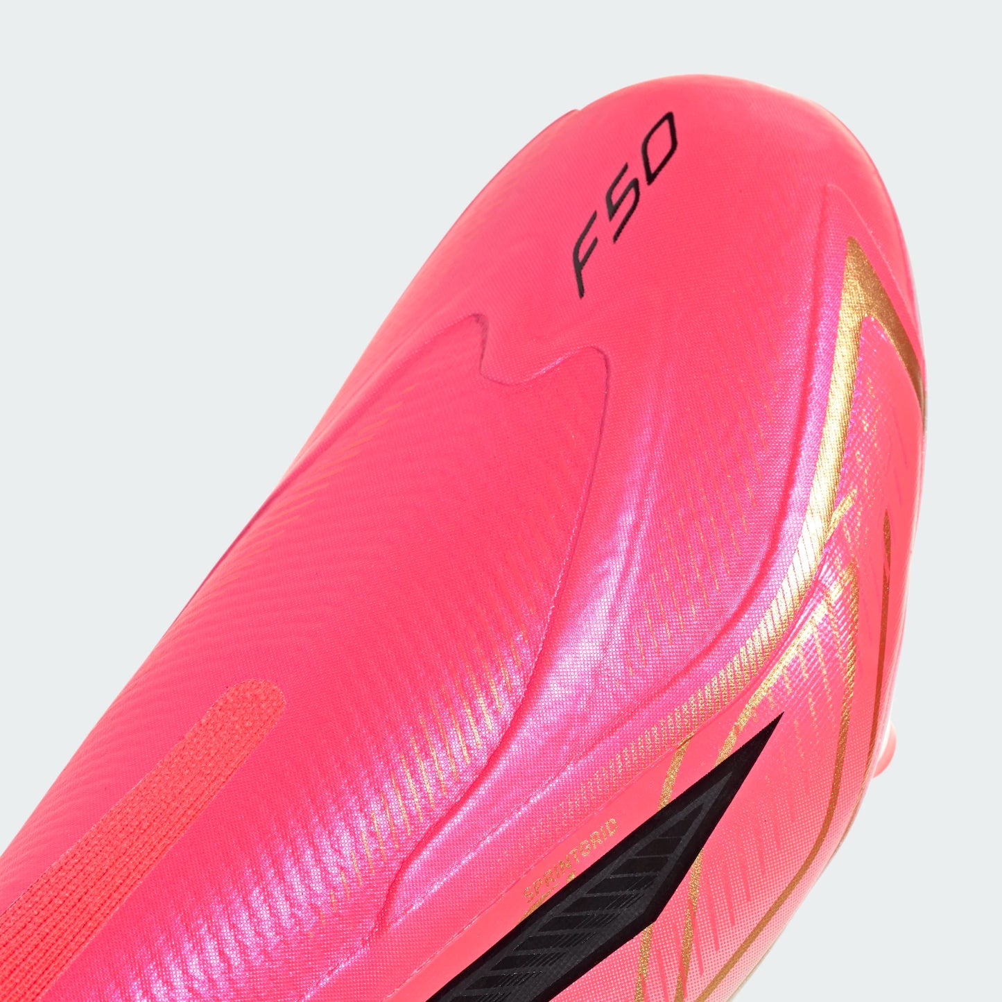 Adidas F50 Hyperfast League Laceless FG Firm Ground Soccer Cleats - Solar Turbo/Core Black/Gold Metallic