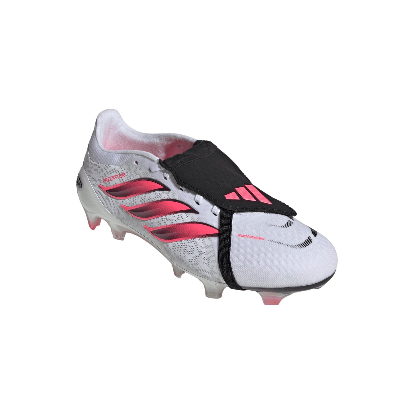 adidas Predator Pro Fold Tongue FT FG Firm Ground Soccer Cleats -Cloud White / Solar Turbo / Core Black