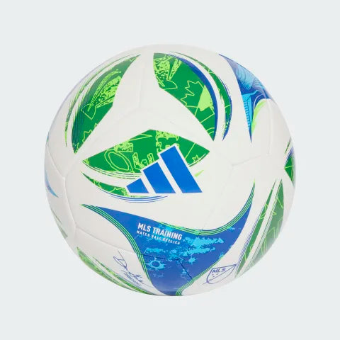 Adidas MLS 2025 Training Soccer Ball - White/Green/Blue