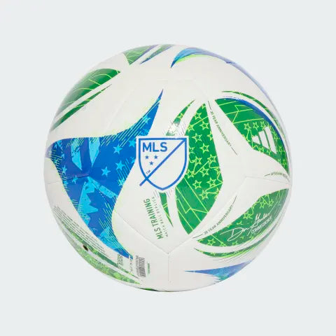 Adidas MLS 2025 Training Soccer Ball - White/Green/Blue