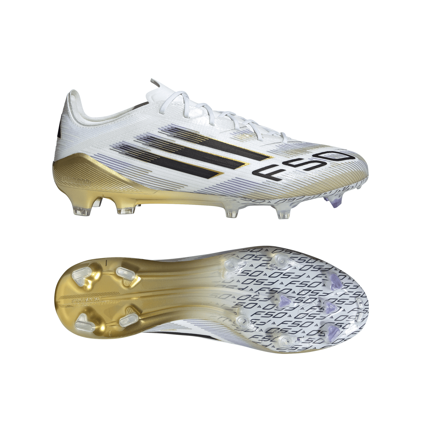 Adidas F50 Elite FG Firm Ground Soccer Cleat - Cloud White/Core Black/Gold Metallic