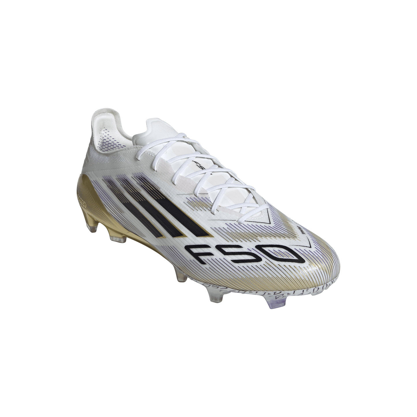 Adidas F50 Elite FG Firm Ground Soccer Cleat - Cloud White/Core Black/Gold Metallic