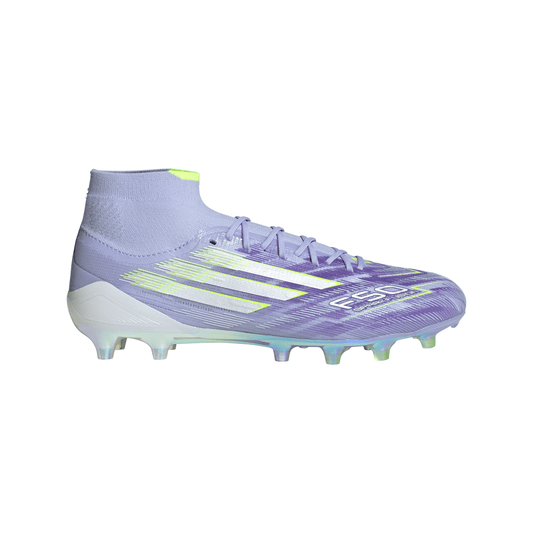 Adidas Women’s F50 Sparkfusion Elite Mid FG/AG Firm Ground Soccer Cleat - Violet Tone/Lucid Lemon/Purple Rush