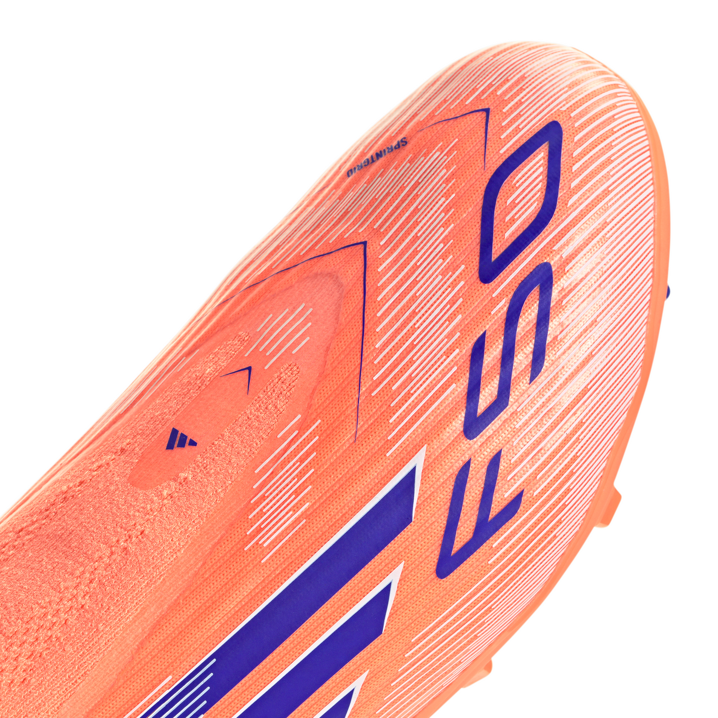 Adidas Junior F50 League Laceless FG Firm Ground Soccer Cleat - Beam Orange/Lucid Blue/Cloud White