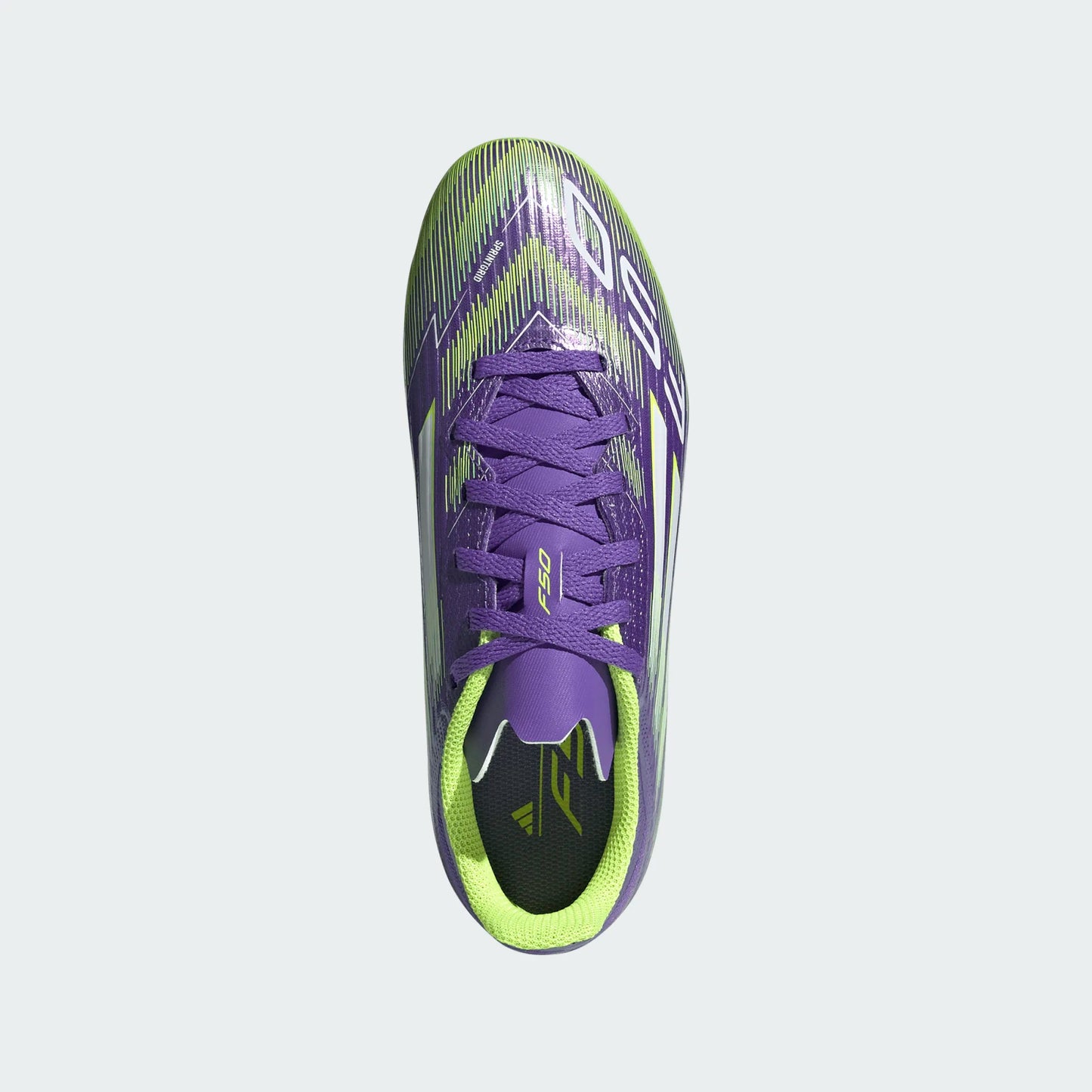 Adidas Junior F50 League FG Firm Ground Soccer Cleat - Purple Rush/Cloud White/Lucid Lemon