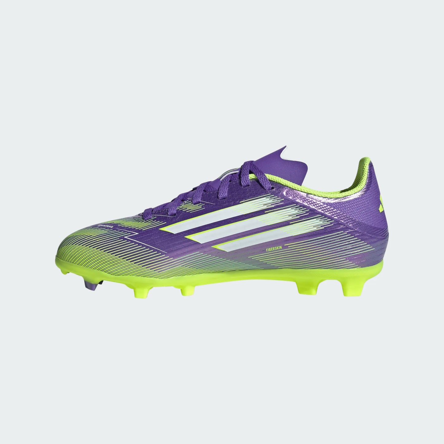 Adidas Junior F50 League FG Firm Ground Soccer Cleat - Purple Rush/Cloud White/Lucid Lemon