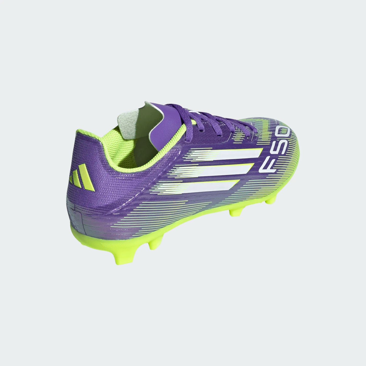 Adidas Junior F50 League FG Firm Ground Soccer Cleat - Purple Rush/Cloud White/Lucid Lemon